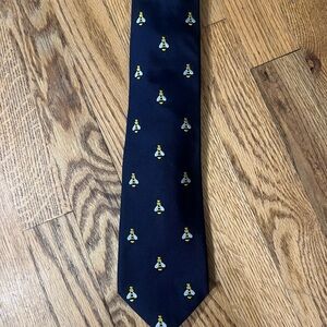 J. Crew Dark Blue Tie with Bee Design